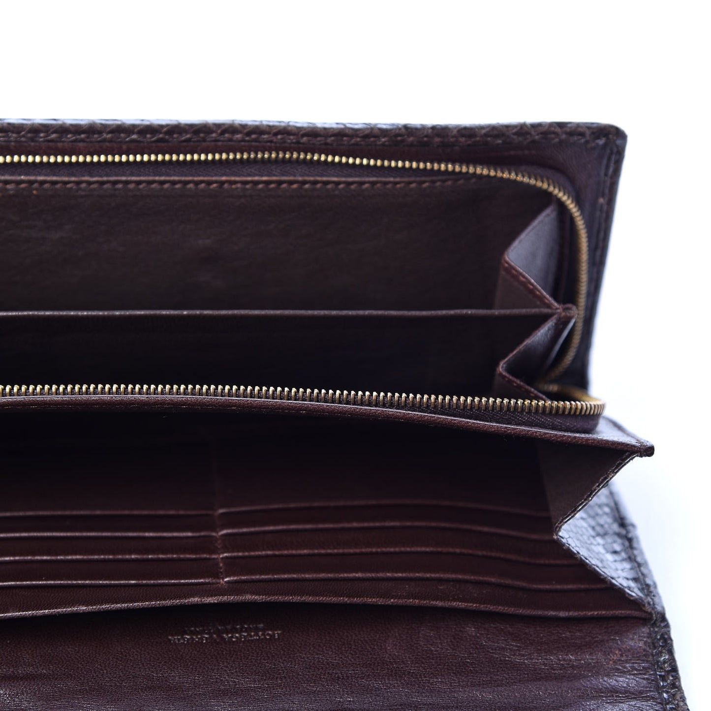 Metallic Nappa Intrecciato Ayers Continental Wallet Brown