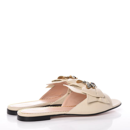Gucci Nappa Queen Margaret Flat Slide Sandals 41 Vintage White 4 of 8