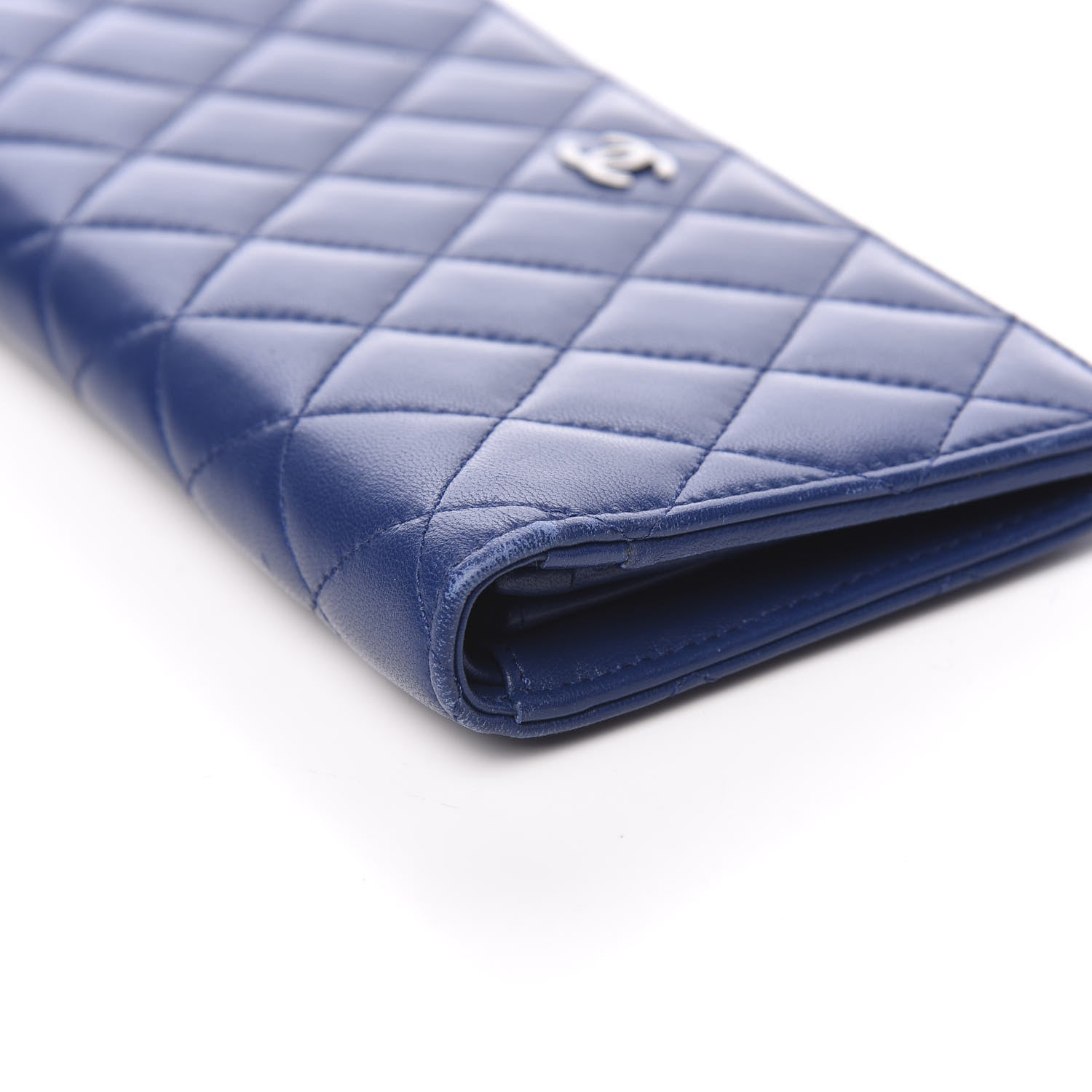 Chanel Lambskin Quilted Yen Wallet Blue 9 of 10