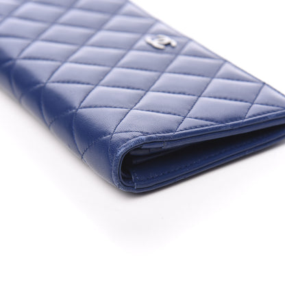 Chanel Lambskin Quilted Yen Wallet Blue 9 of 10