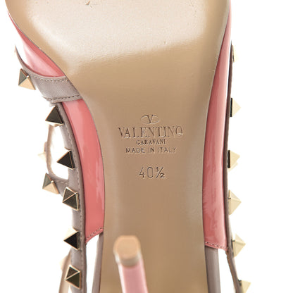 Valentino Garavani Patent Rockstud Ankle Strap Pumps 40.5 Tropical Sunrise Poudre 7 of 10