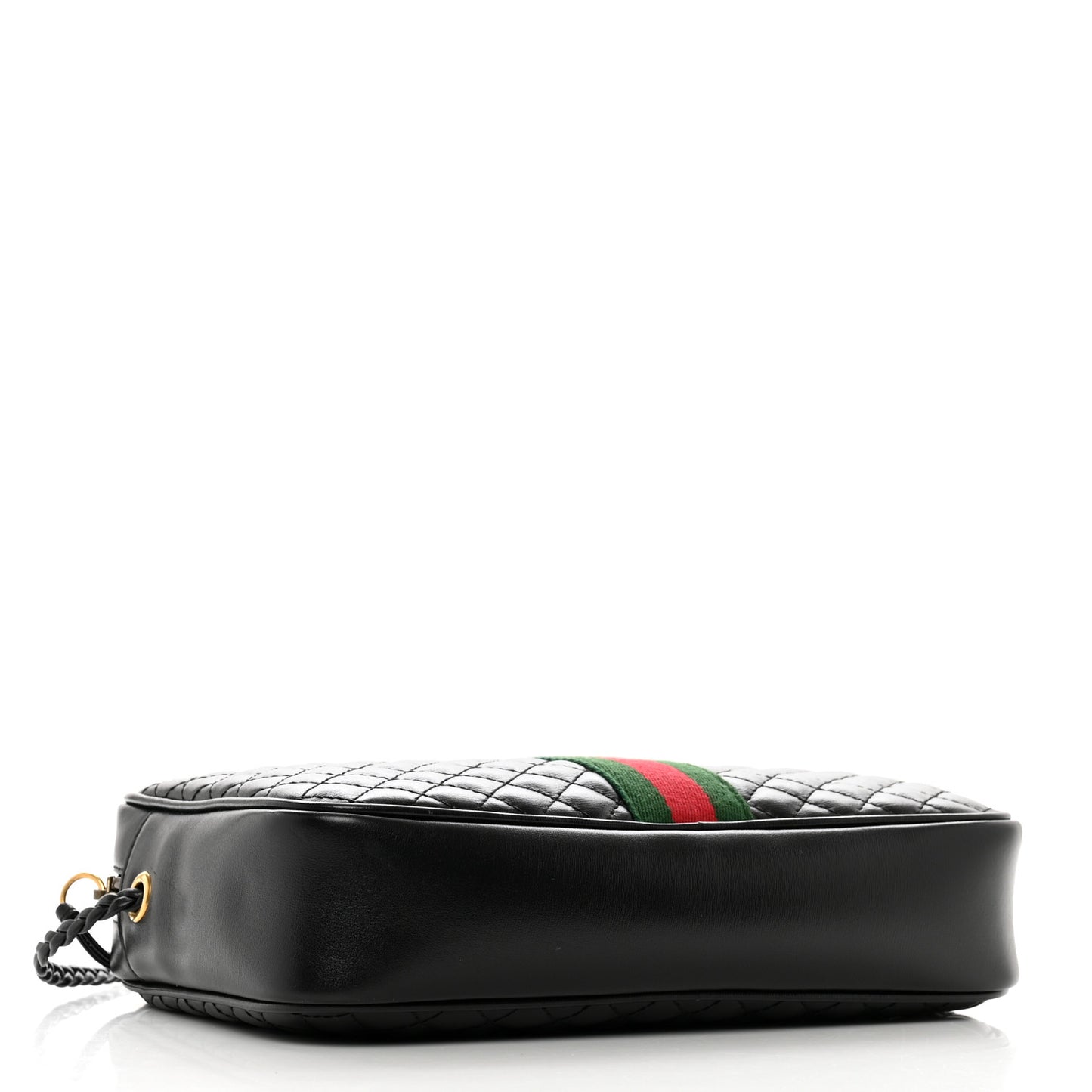Calfskin Web Trapuntata Small GG Shoulder Bag Black