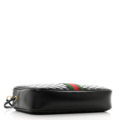 Gucci Calfskin Web Trapuntata Small GG Shoulder Bag Black 4 of 10
