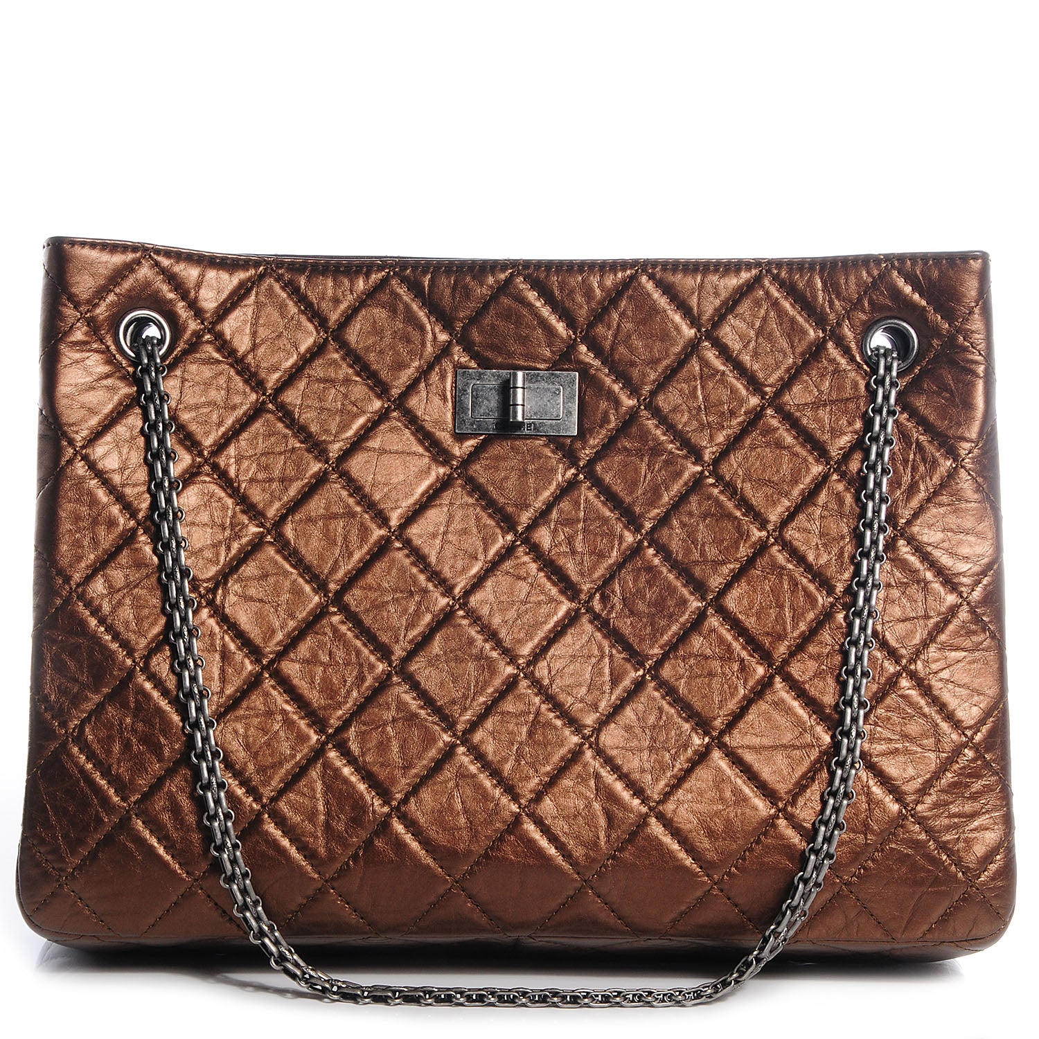 Chanel Aged Calfskin Reissue 2.55 Tote Bronze 1 of 8
