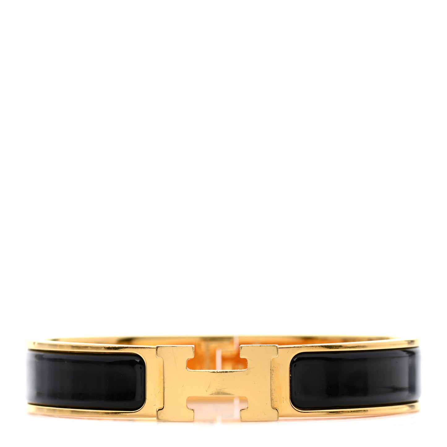 Enamel Narrow Clic Clac H Bracelet GM Black
