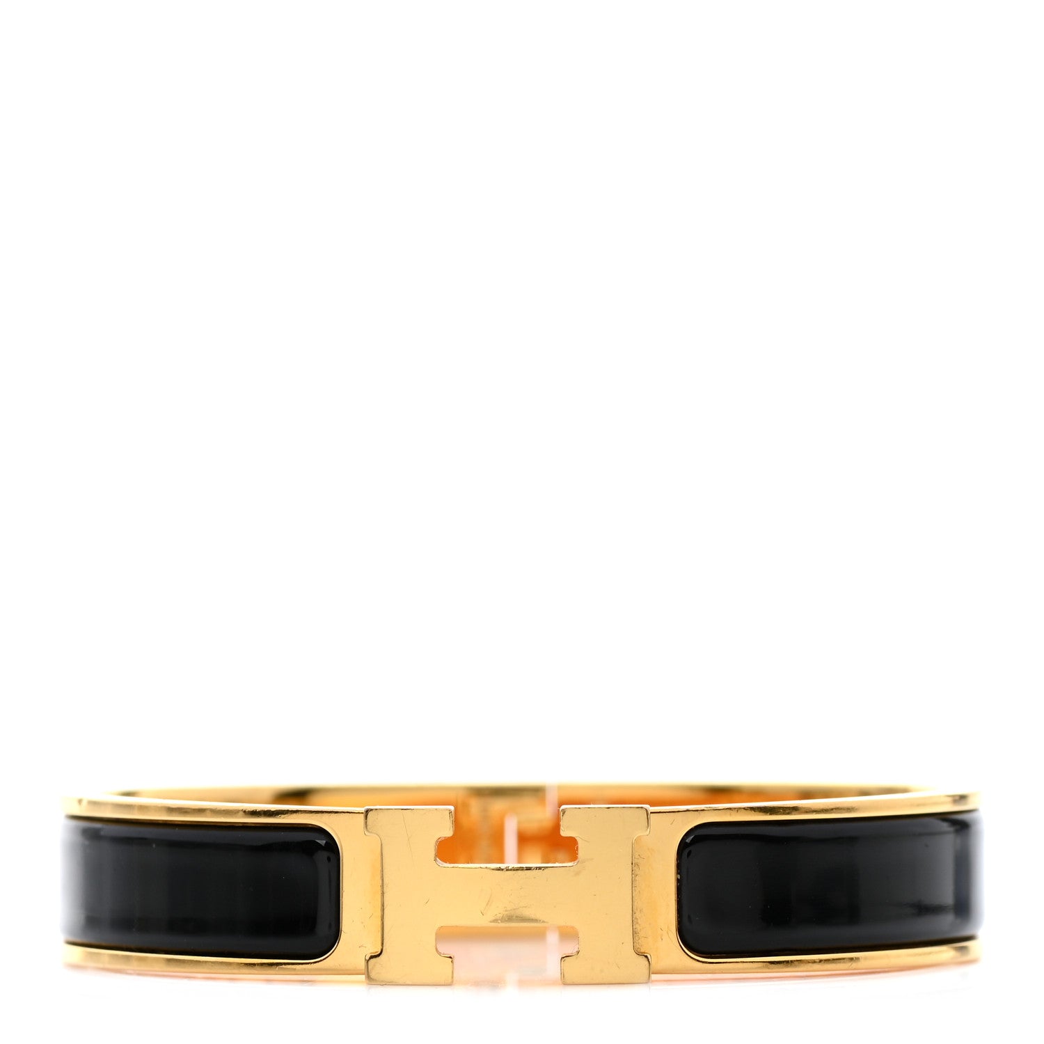Hermes Enamel Narrow Clic Clac H Bracelet GM Black 1 of 5