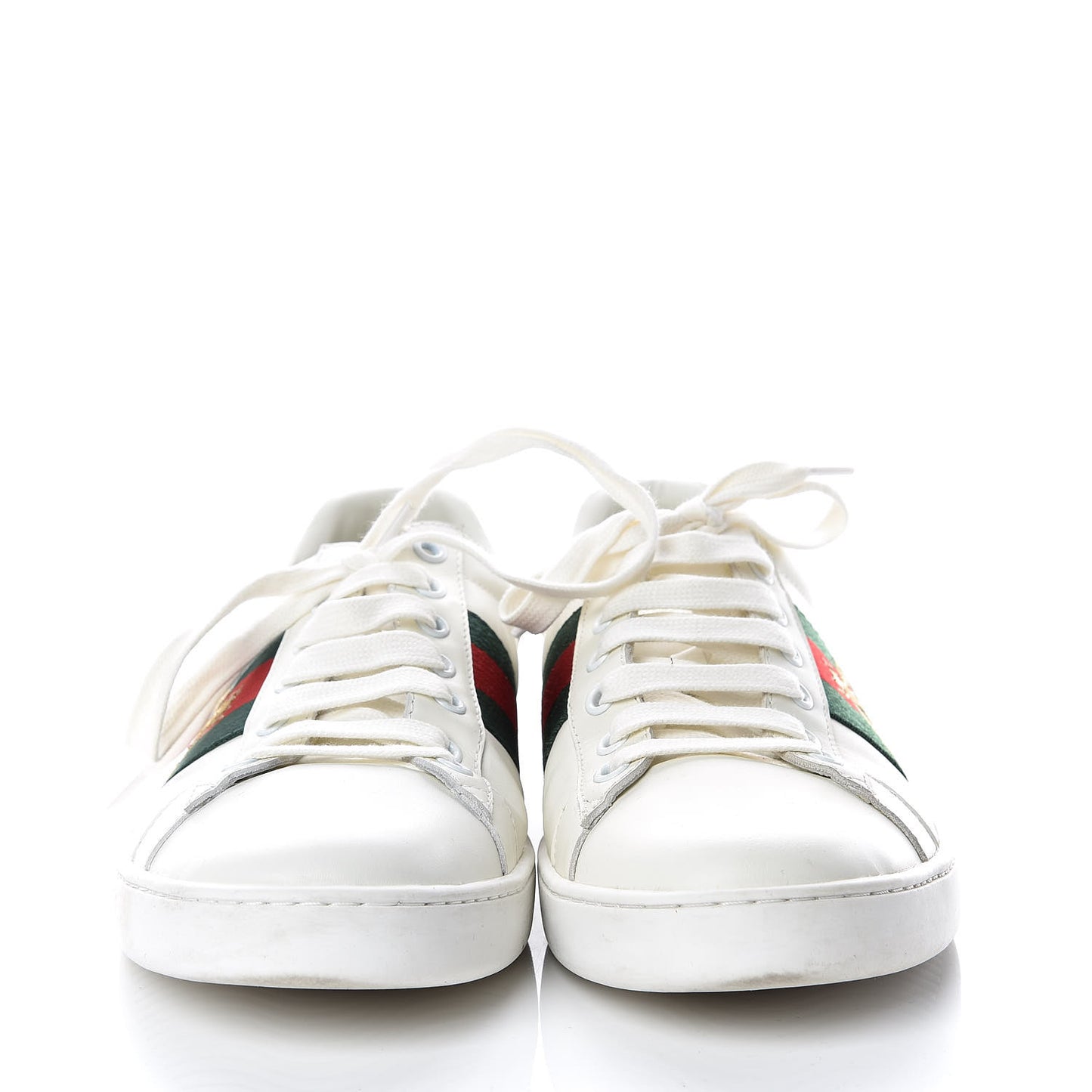Miro Soft Calfskin Laminated Ayers Web Bee Embroidered Mens Ace Sneakers 9 White Red Flame Green