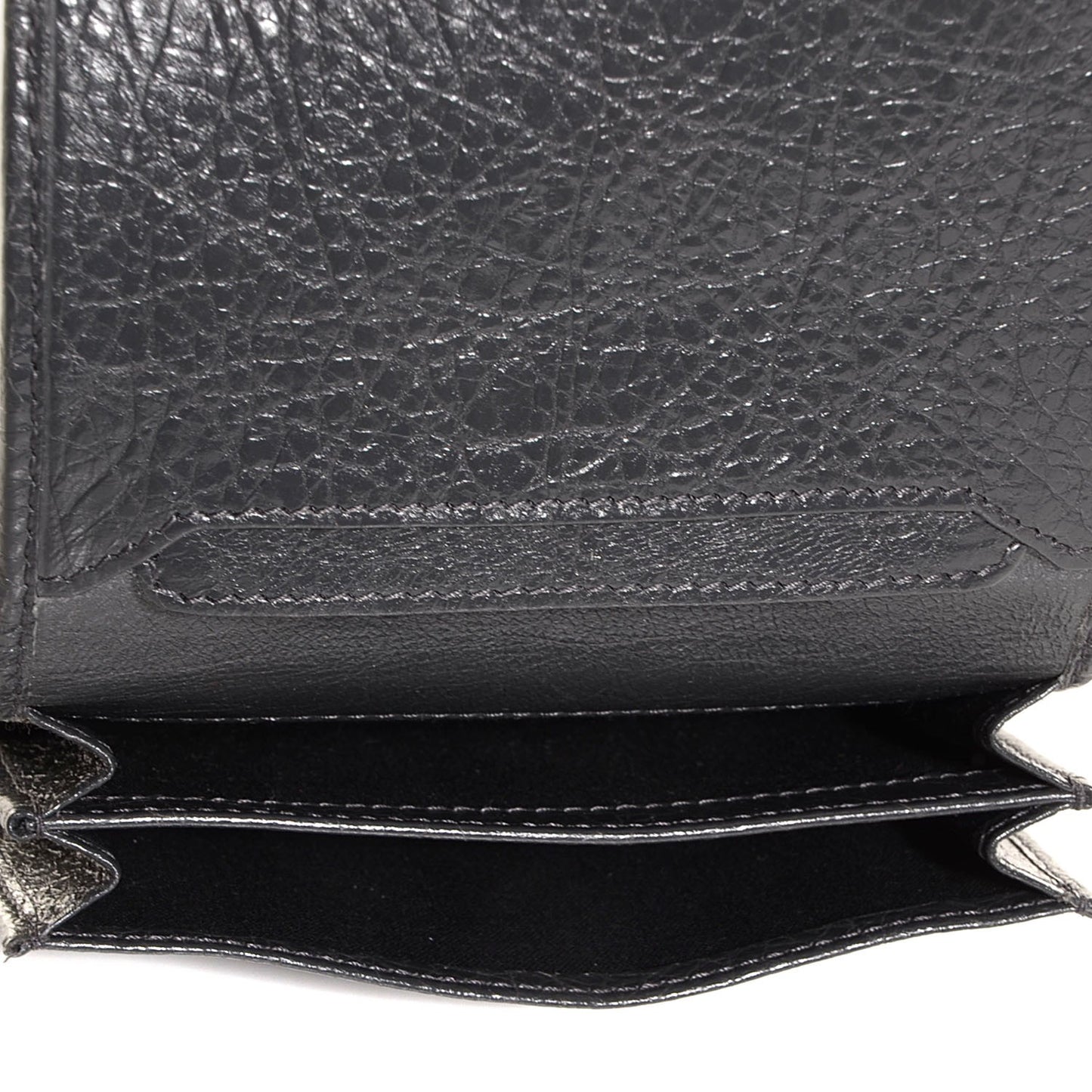 Agneau Classic Hardware Card Case Gris Fossile