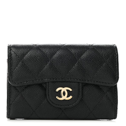 Chanel Caviar Quilted Classic 4 Key Holder Wallet Black 1 of 11