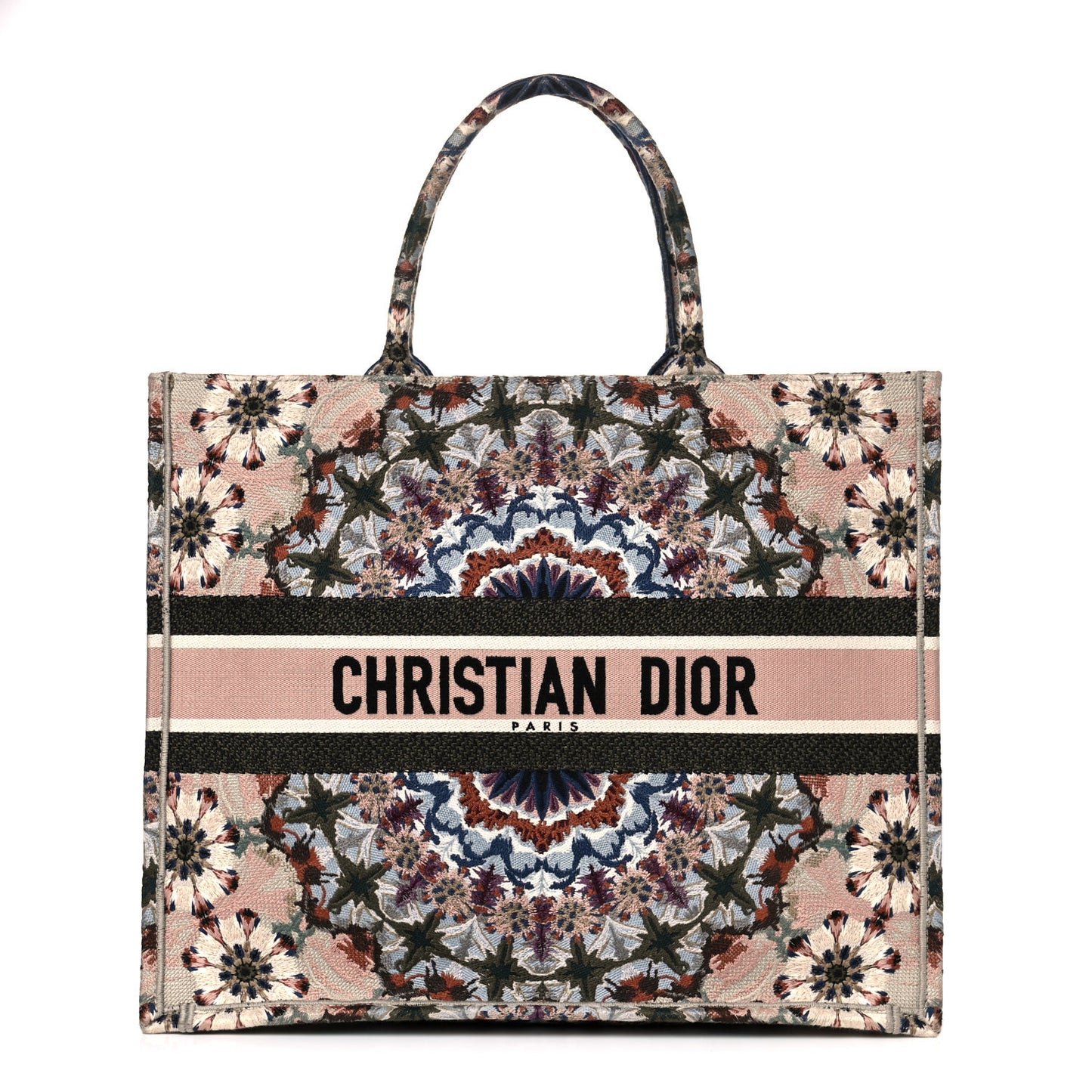 Canvas Embroidered KaleiDioroscopic Book Tote Multicolor
