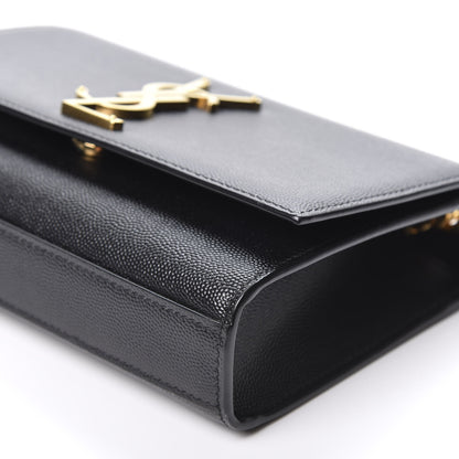 Saint Laurent Grain De Poudre Small Monogram Kate Satchel Black 6 of 9