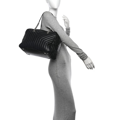 Saint Laurent Lambskin Mixed Matelasse Joan Bowling Bag Black 2 of 12