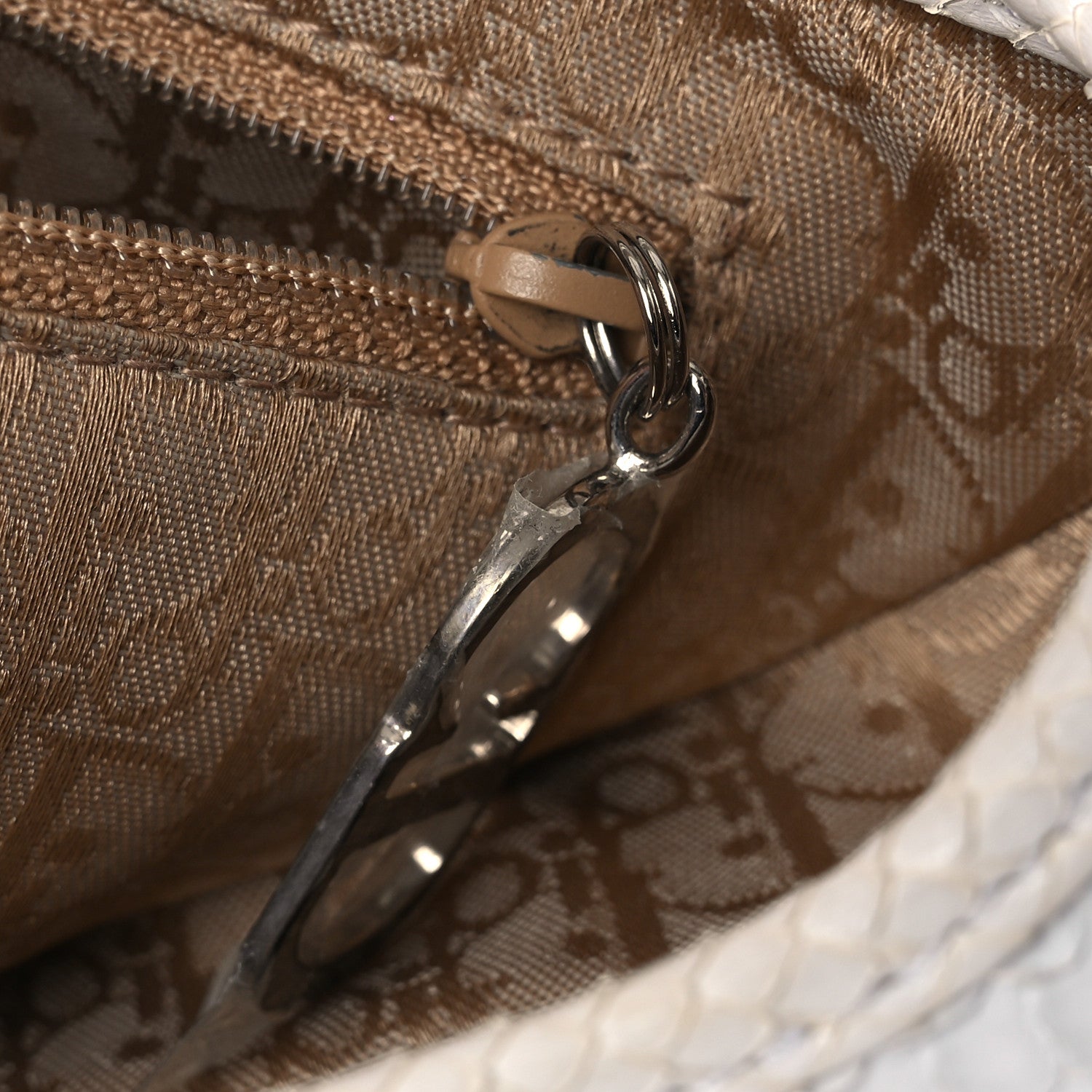 Christian Dior Snakeskin Saddle Bag White 11 of 16