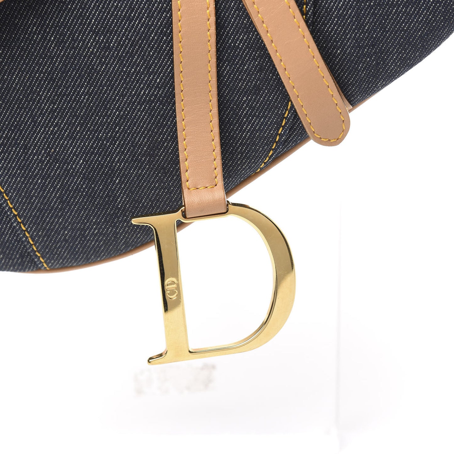 Denim Calfskin Saddle Bag Blue