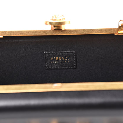 Versace Nappa Medallion Tribute Evening Clutch Chain Black 5 of 8