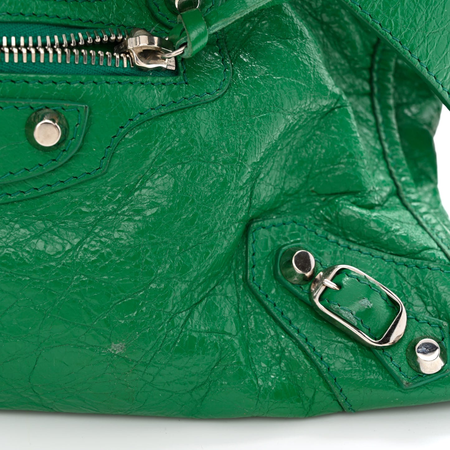 Agneau Classic Silver Hardware S City Magic Green