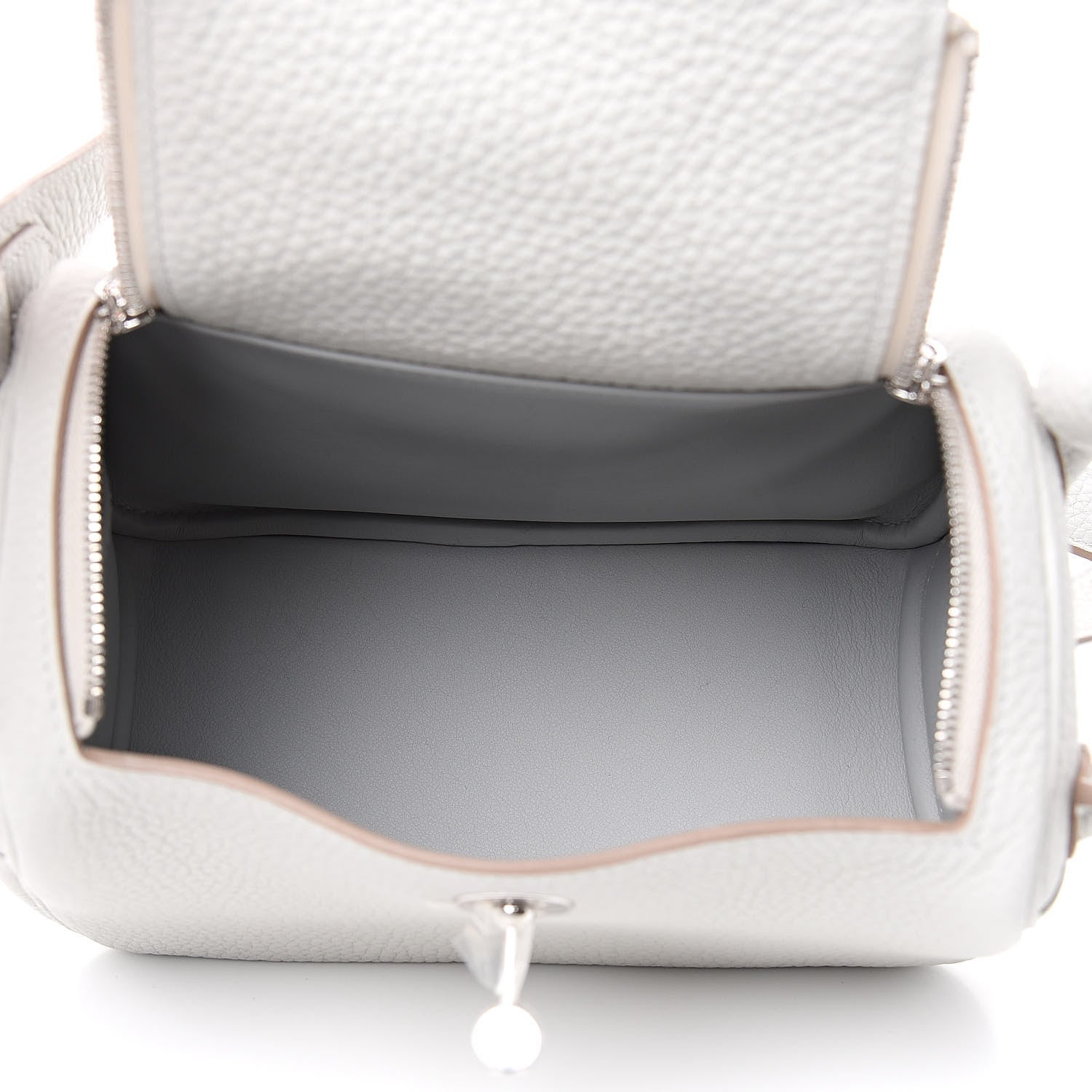 Hermes Taurillon Clemence Mini Lindy 20 Gris Perle 5 of 9
