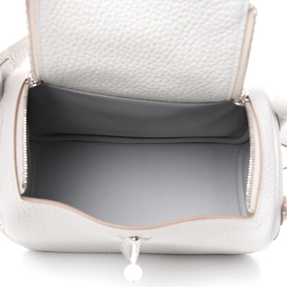 Hermes Taurillon Clemence Mini Lindy 20 Gris Perle 5 of 9