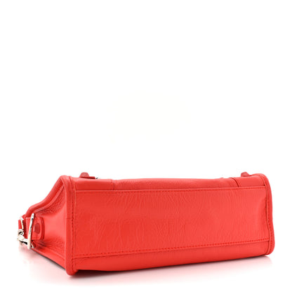 Balenciaga Matte Goatskin Rubber Covered Classic Hardware Mini City Rouge Coquelicot Rouge Braise 4 of 12