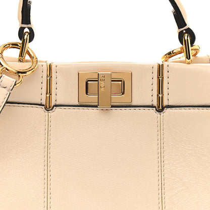 Fendi Agnello Old Shine Mini Peekaboo Iconic Satchel Camelia 8 of 11