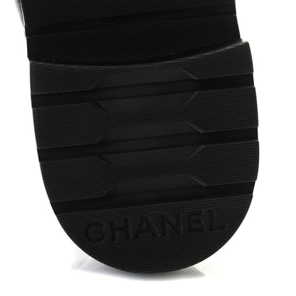 Chanel Shiny Lambskin Quilted Lace Up Combat Boots 36 Black 8 of 11