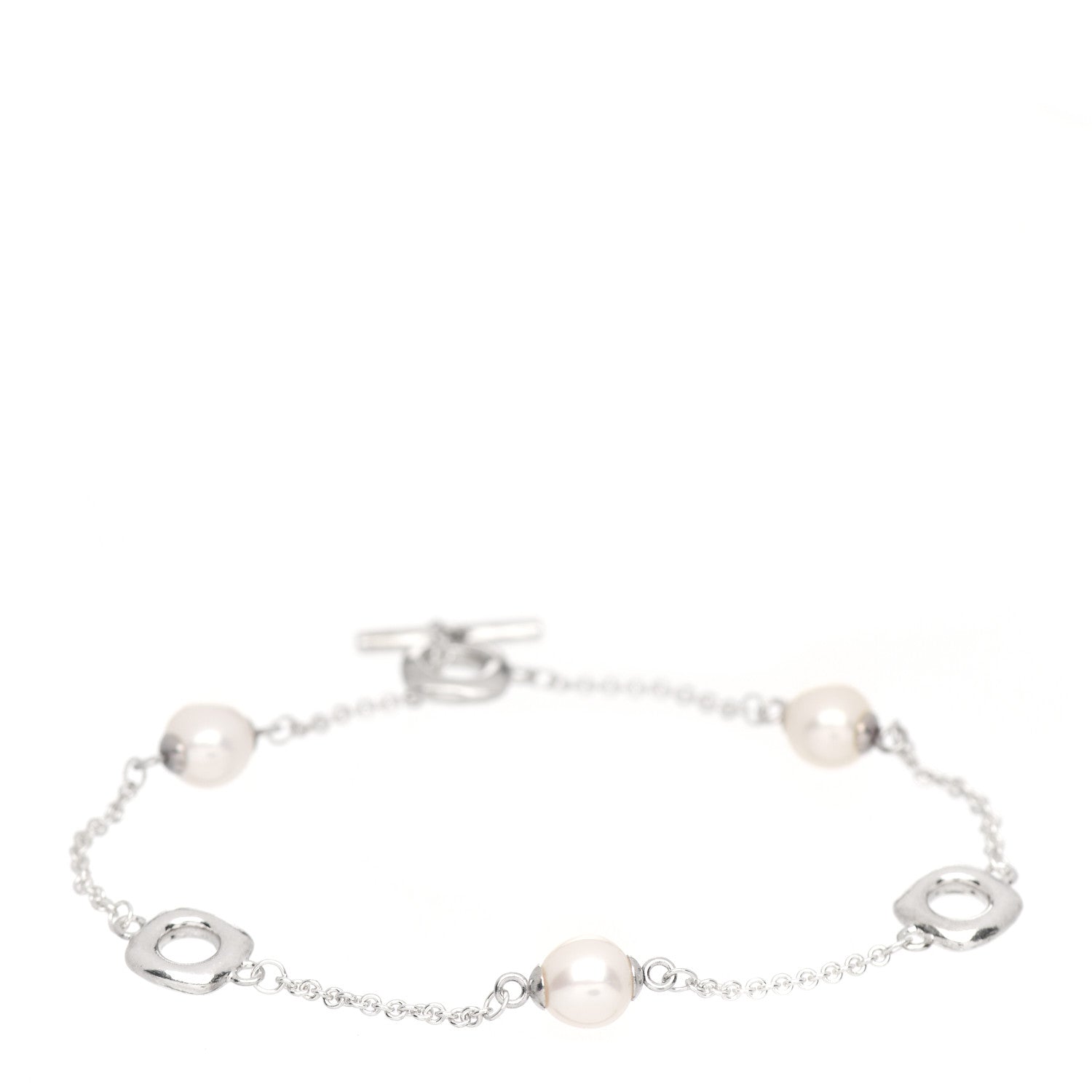 Tiffany Sterling Silver Pearl Elsa Peretti Cushion Bracelet 1 of 4