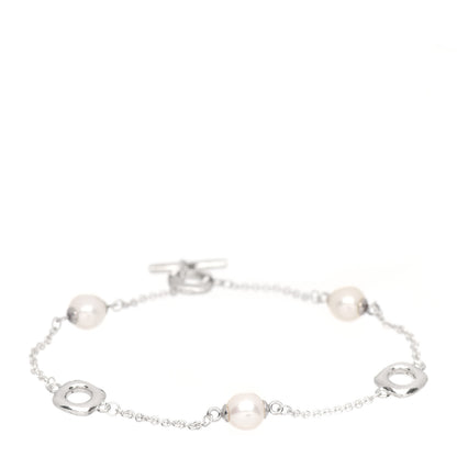 Tiffany Sterling Silver Pearl Elsa Peretti Cushion Bracelet 1 of 4