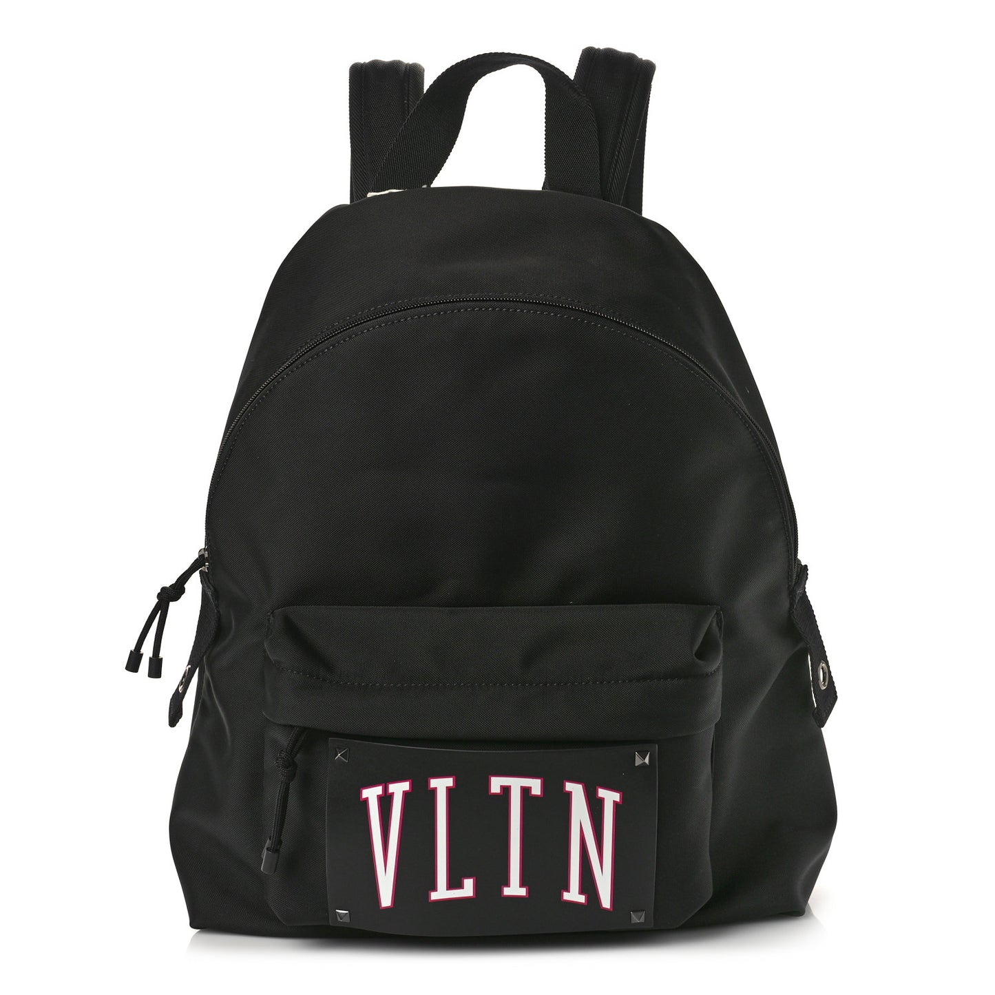 Nylon VLTN Logo Patch Backpack Black