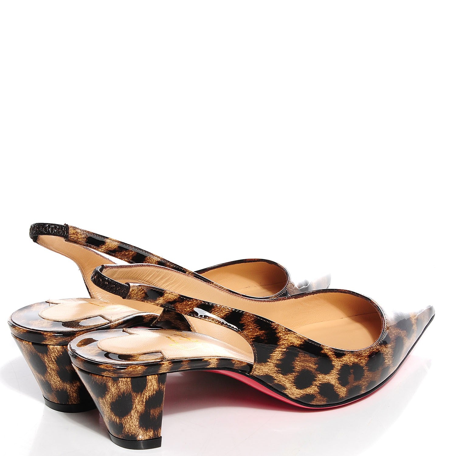 Christian Louboutin Patent Leopardino Karelli 45 Sling Pumps 36.5 4 of 7