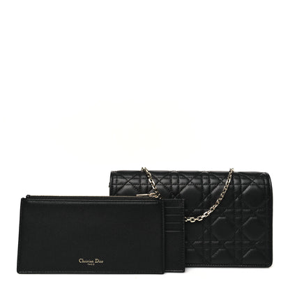 Christian Dior Lambskin Cannage Lady Dior Pouch Black 3 of 13