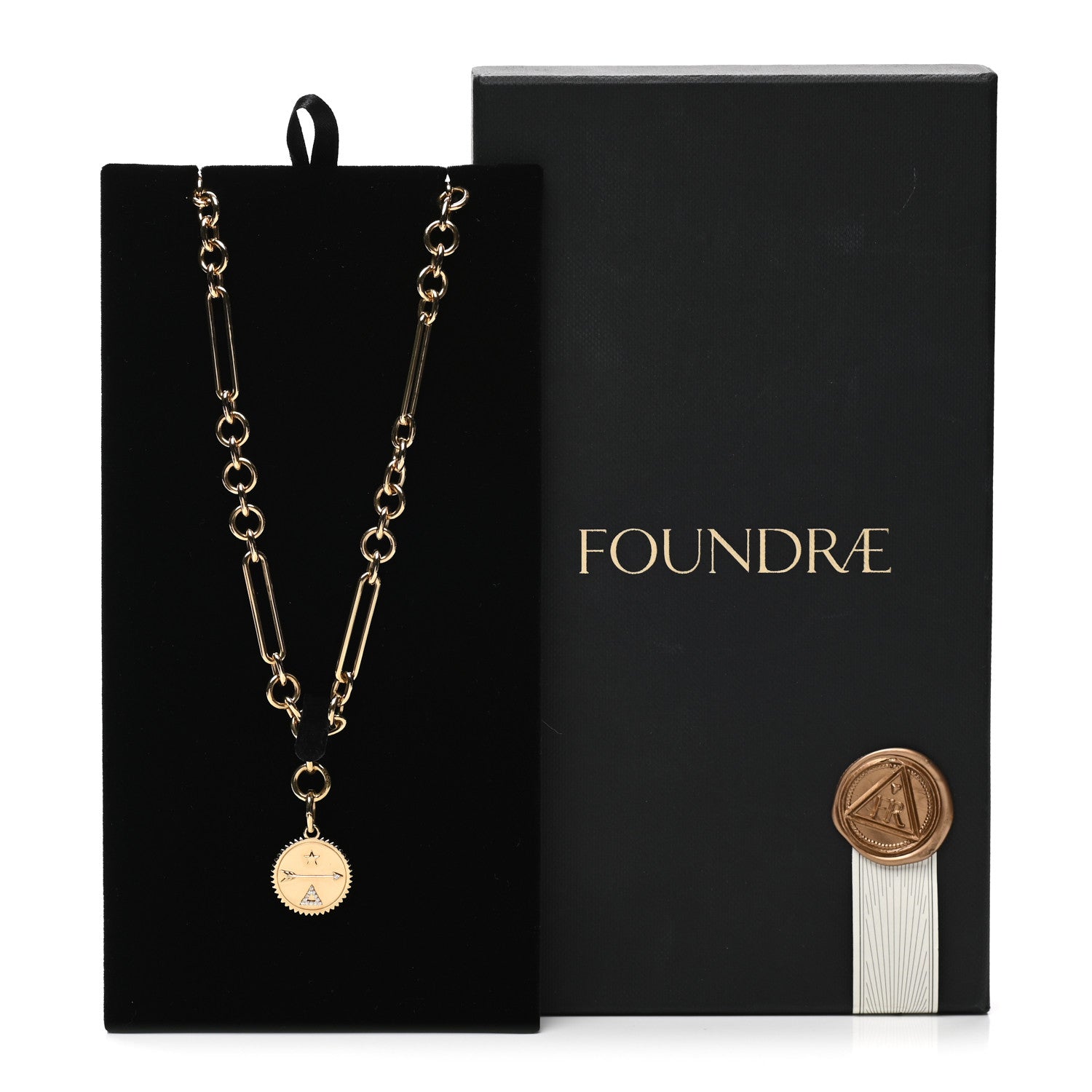 Foundrae 18K Yellow Gold Diamond Medium Dream Medallion Midsize Mixed Chain Necklace 6 of 6