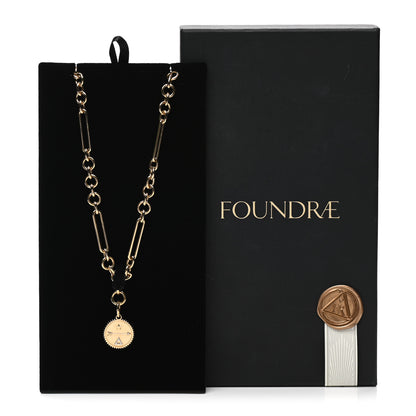 Foundrae 18K Yellow Gold Diamond Medium Dream Medallion Midsize Mixed Chain Necklace 6 of 6