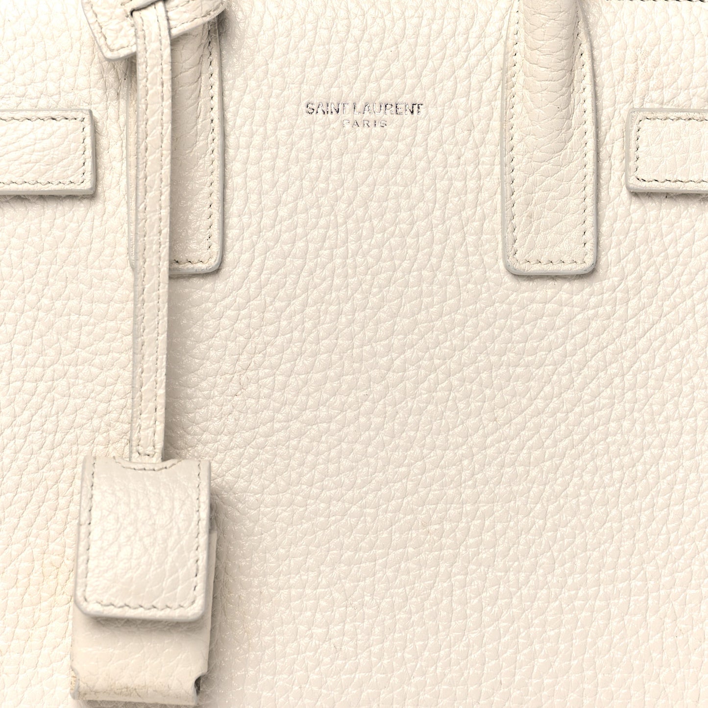 Grained Calfskin Nano Sac de Jour Dove White