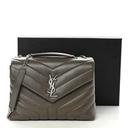 Saint Laurent Calfskin Y Quilted Monogram Small Loulou Chain Satchel Taupe 15 of 15