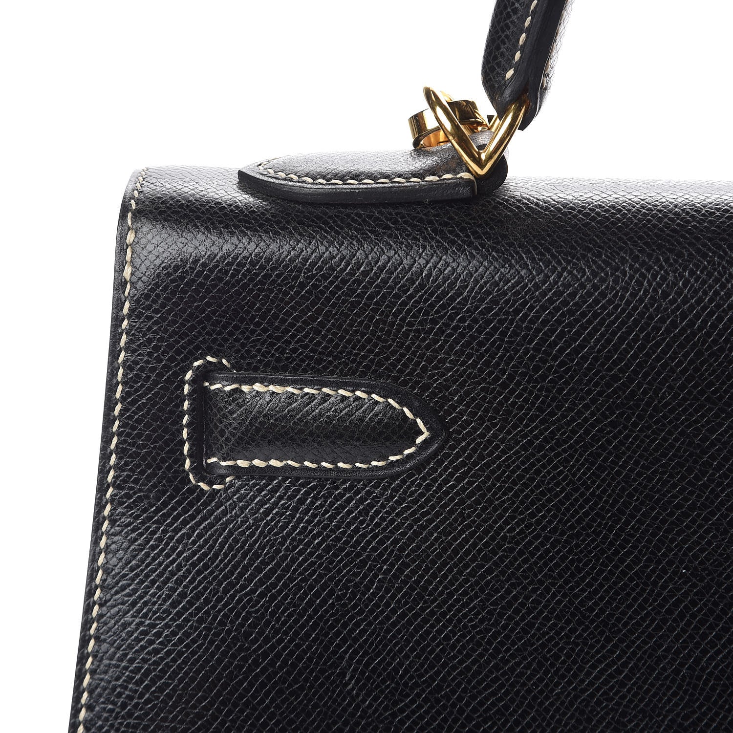 Hermes Veau Grain Lisse Kelly Sellier 32 Black 11 of 33