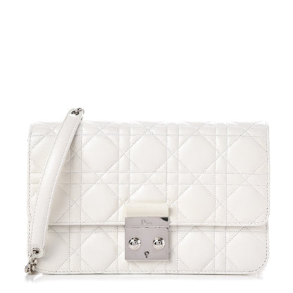 Christian Dior Lambskin Cannage Miss Dior Promenade Pouch White 1 of 7