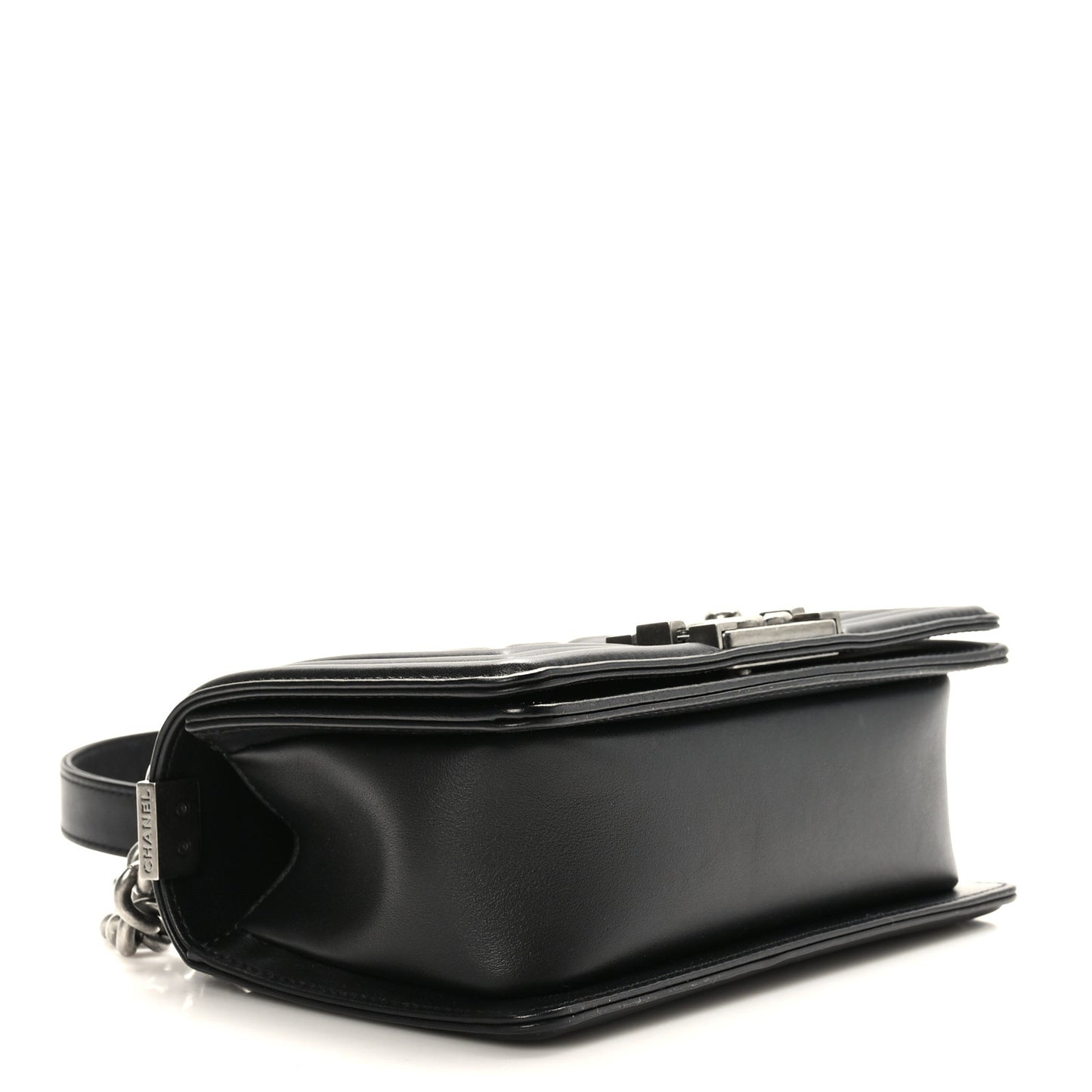 Lambskin Quilted Small Boy Flap Black