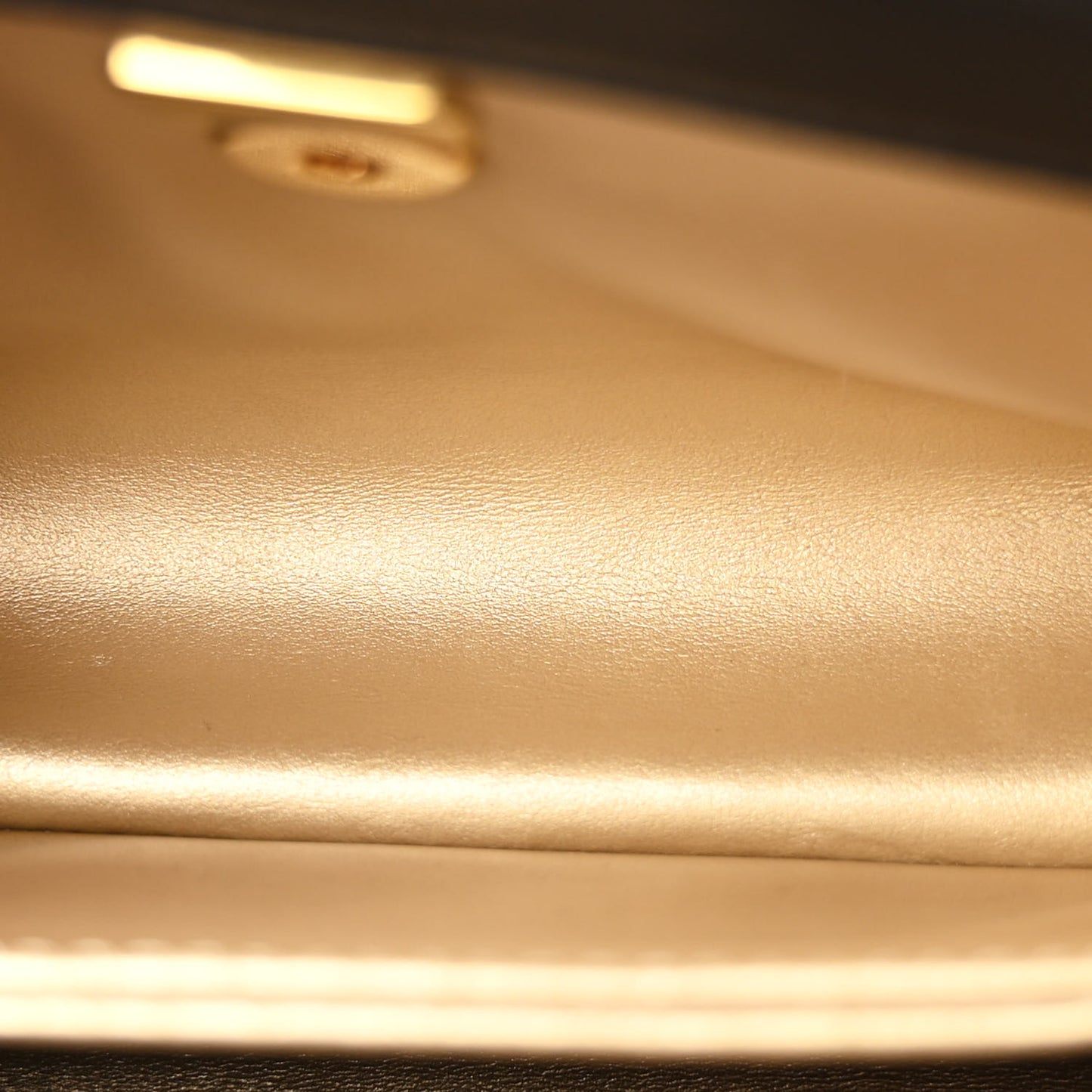 Shiny Calfskin Quilted Mini Coco Chain Gold Handle Flap Black