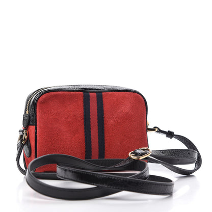 Gucci Suede Patent Web Mini Ophidia Shoulder Bag Red 3 of 10