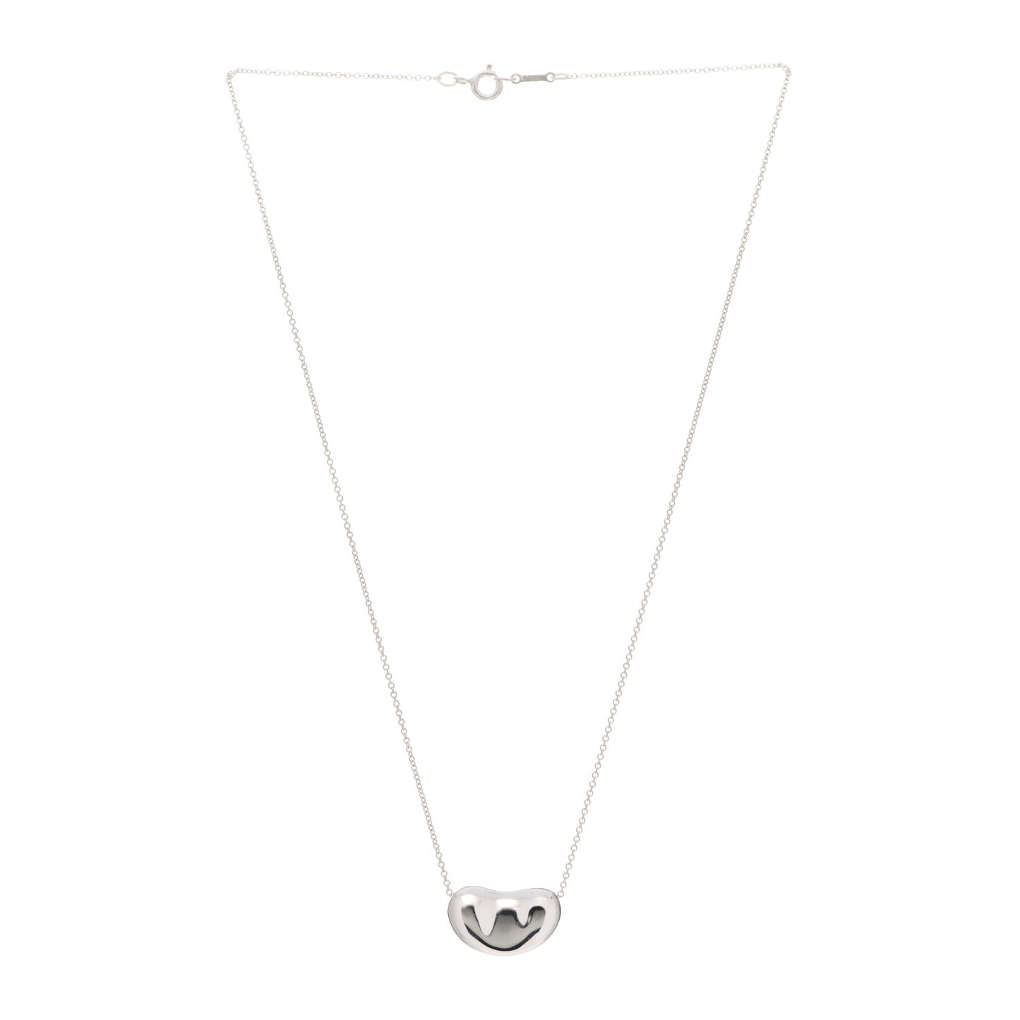 Sterling Silver 12mm Elsa Peretti Bean Pendant Necklace
