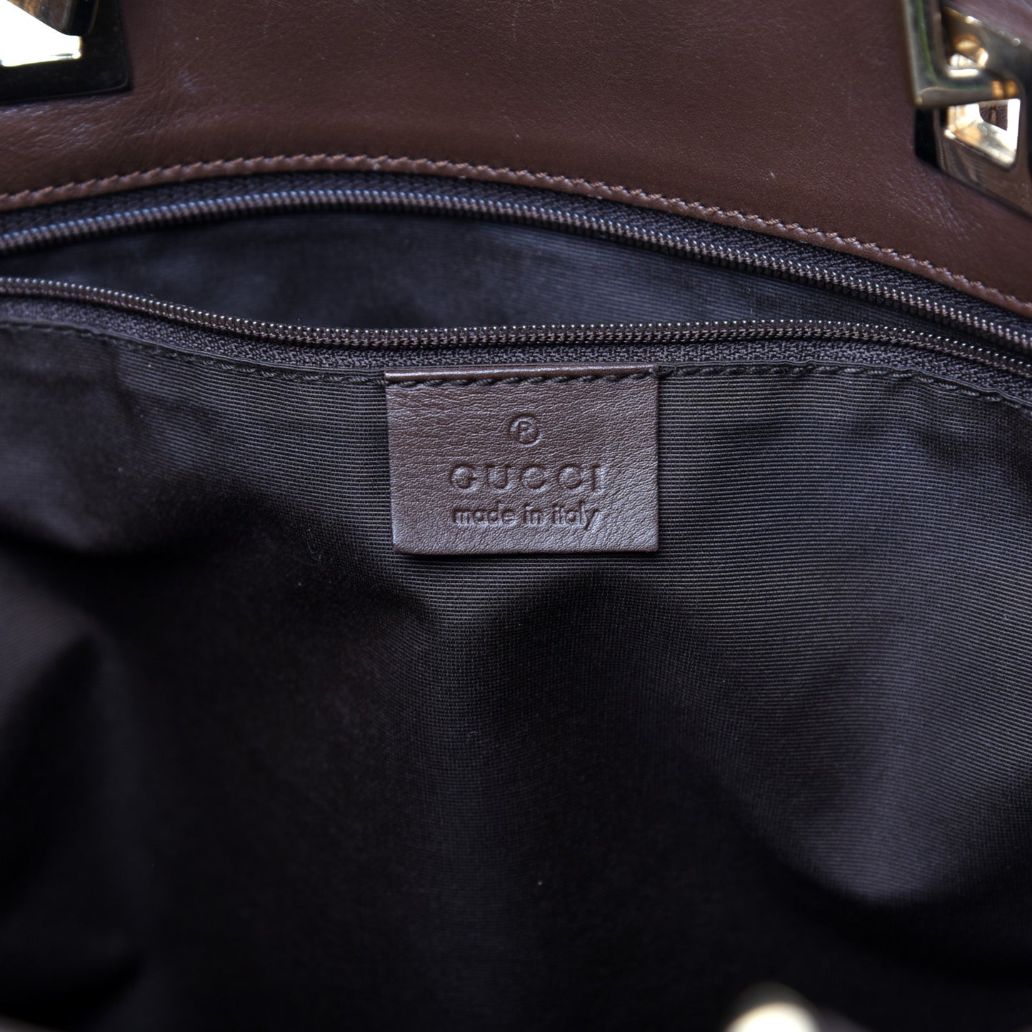 Monogram Large Bucket Tote Dark Brown