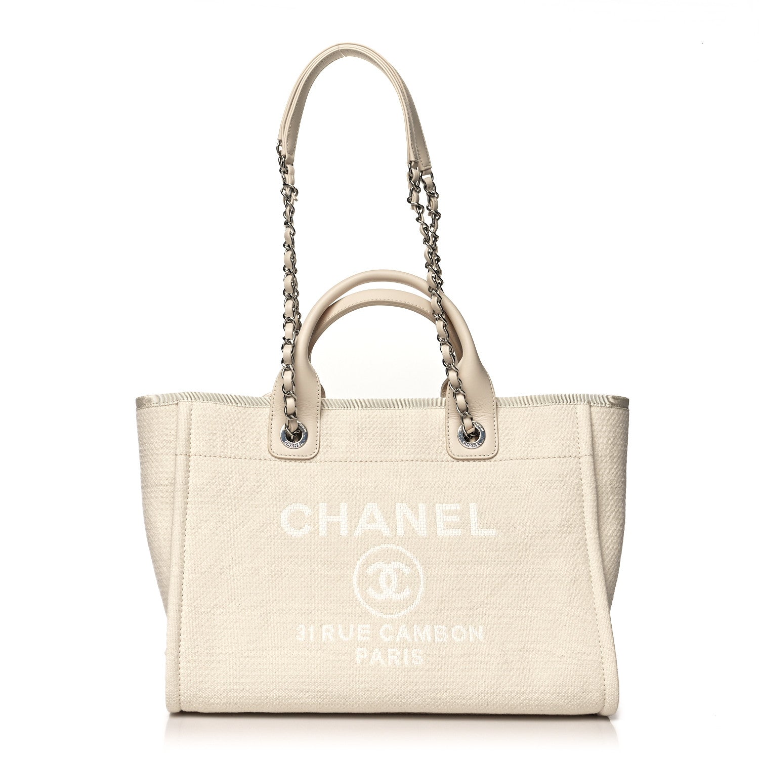 Chanel Mixed Fibers Small Deauville Tote White 2 of 11
