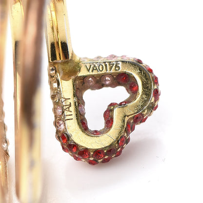 Louis Vuitton Swarovski LV and V Heart Strass Ring L Rose Gold 4 of 7