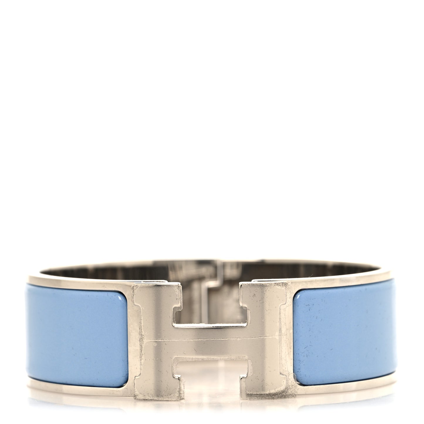 Enamel Wide Clic Clac H Bracelet GM Bleu Chardon