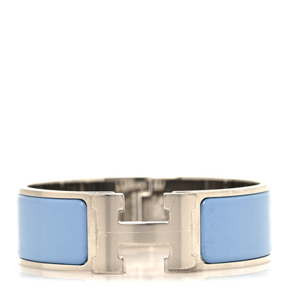 Hermes Enamel Wide Clic Clac H Bracelet GM Bleu Chardon 1 of 5