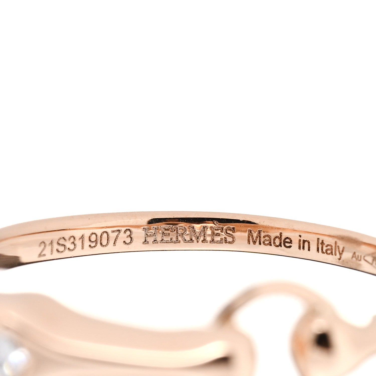 Hermes 18K Rose Gold Diamond TPM Galop Ring 54 7 5 of 6