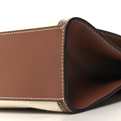 Burberry Canvas Smooth Calfskin Two Tone Medium Pocket Bag Natural Malt Brown 9 of 9
