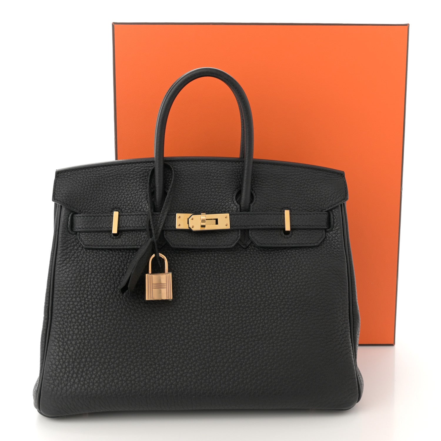 Hermes Taurillon Clemence Birkin 25 Etain Black 13 of 13