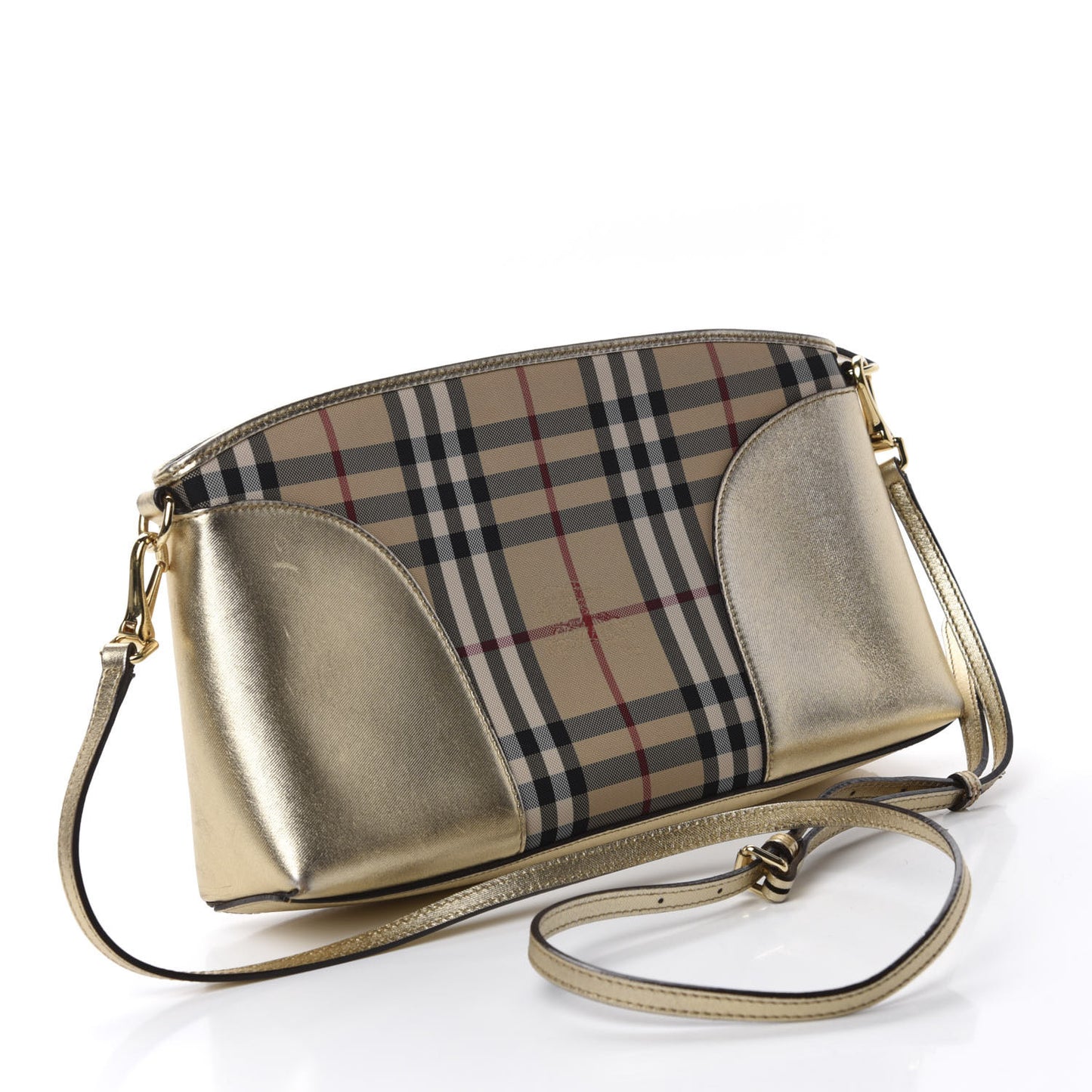 Horseferry Check Small Chichester Crossbody Clutch Bag Honey Gold