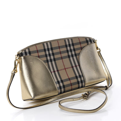 Burberry Horseferry Check Small Chichester Crossbody Clutch Bag Honey Gold 3 of 10